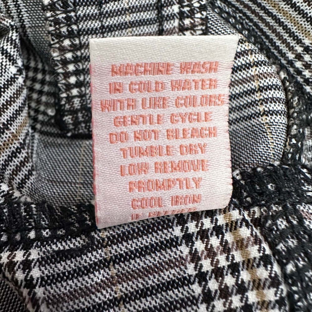 Elite Collection Gray Black Plaid Skinny Trousers Size L Preppy Business Casual - Picture 5 of 10